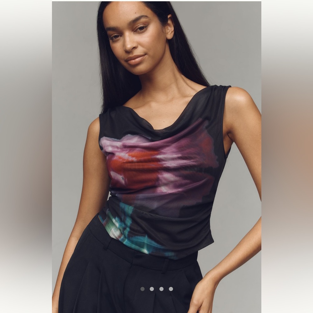 Anthropologie Black and Purple Blouse